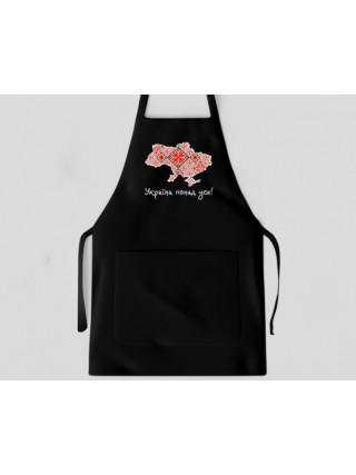 Фартух Kvarta Вишиванка, чорний габардин