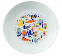 Тарілка Kvarta Коти кактус 25 см склокераміка + подар. коробка