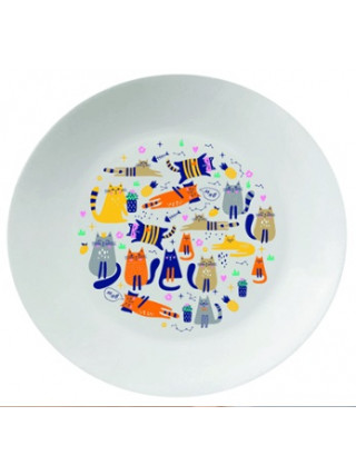 Тарілка Kvarta Коти кактус 25 см склокераміка + подар. коробка
