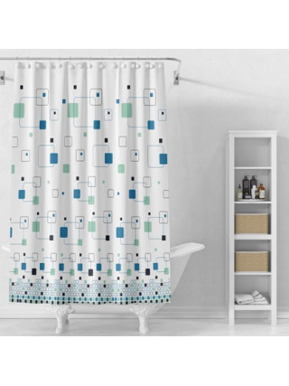 Шторка для ванної кімнати Eco Fabric Геометрія з принтом 180*180 см,