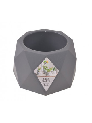 Вазон Elif Plastiс "Geo" 1,0 л. зі структурним блиском (антрацит) 
