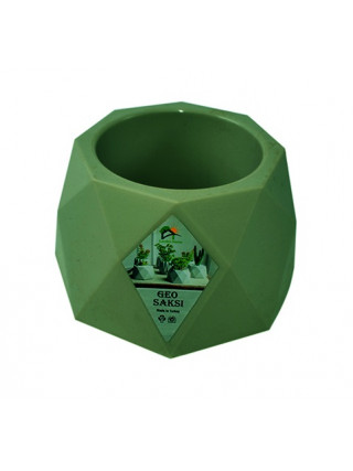 Вазон Elif Plastiс "Geo" 1,0 л. зі структурним блиском (зелений) 