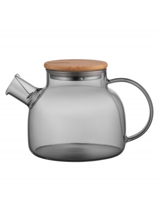 Заварник Ardesto Graphite, 1000мл, боросилікатне скло, бамбук, cірий