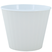 Вазон "Ібіс" з подвійним дном 13,0*11,2 см. (біла троянда-білий)