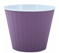 Вазон "Ібіс" з подвійним дном 13,0*11,2 см. (фіолетовий-білий)