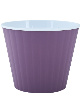 Вазон "Ібіс" з подвійним дном 13,0*11,2 см. (фіолетовий-білий)
