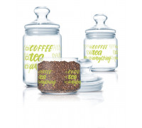 Набір банок скляних Luminarc Pot Club COFFEE TEA 3 шт (0,5 л, 0,75 л, 1 л)