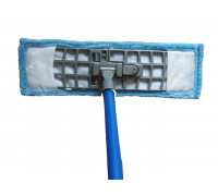 Швабра - полотер для підлоги, мікрофібра, Cage, цільна рукоятка (блакитна) 