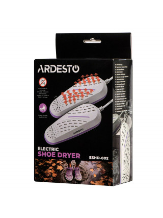Сушарка для взуття електрична Ardesto, потужність 10Вт, функція озонування, білий+фіолетовий