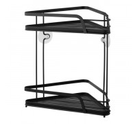 Полиця кутова Ardesto Vigor 2-ярусна 22см, метал, поліпропілен, чорний