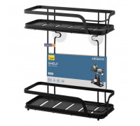 Полиця 2-ярусна Ardesto Vigor 26.5х14х31см, метал, поліпропілен, чорний