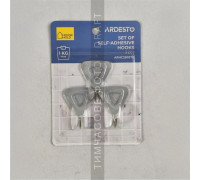 Набір гачків самоклеючих Ardesto Трикутничок 3шт, пластик, бежевий