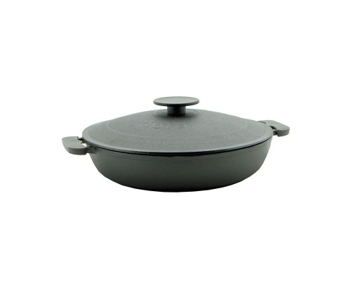 Сковорода-жаровня чавунна БІОЛ d. 50 см, воронена з кришкою