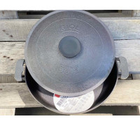 Сковорода-жаровня чавунна БІОЛ d. 40 см, воронена з кришкою