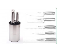 Набір ножів Krauzer в круглій колоді 23*11.2 см 7 пр.