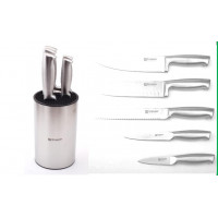 Набір ножів Krauzer в круглій колоді 23*11.2 см 7 пр.