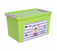 Контейнер дитячий "Smart Box" з декором  3,5 л. Pet Shop 24,7*16*14 см. (оливковий/оливковий/рожевий)