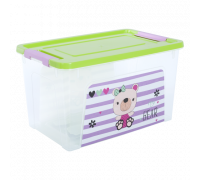 Контейнер дитячий "Smart Box" з декором  3,5 л. Pet Shop 24,7*16*14 см. (прозорий/оливковий/рожевий)