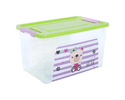 Контейнер дитячий "Smart Box" з декором  3,5 л. Pet Shop 24,7*16*14 см. (прозорий/оливковий/рожевий)
