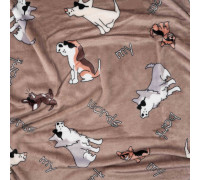 Плед ARDESTO Flannel 160х200см, 100% поліестер, песики в окулярах