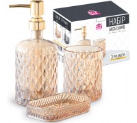 Набір аксесуарів для ванної кімнати S&T Аргайл бурштин 3 предмети