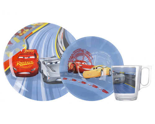 Набір дитячий Luminarc Disney Cars 3 (кружка 250мл, тарілка d-19,5см, салатник d-16,5см.) 3пр.