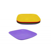 Тарілка плоска пластикова 240*240*30 мм мікс  велика