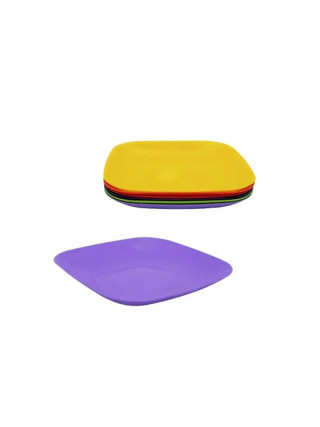Тарілка плоска пластикова 240*240*30 мм мікс  велика